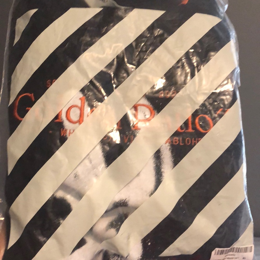 Fw20 cartoon long sleeve tee black white orange off-white